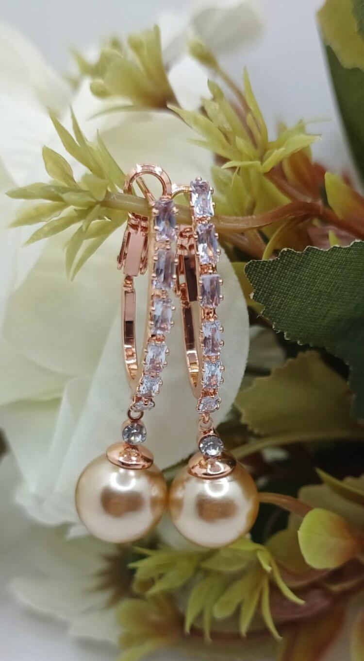 stylish bali golden pearl drop