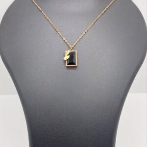 black square pendent chain