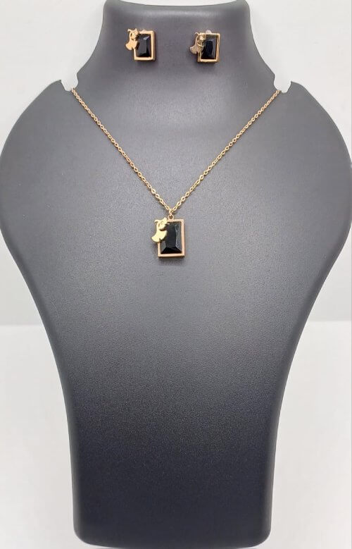 black square pendent chain