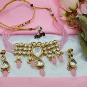 crystal and kundan necklace