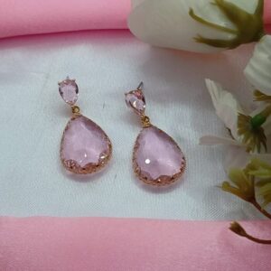 blush pink crystal earrings