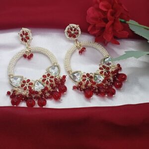pearl crystal and kundan earring