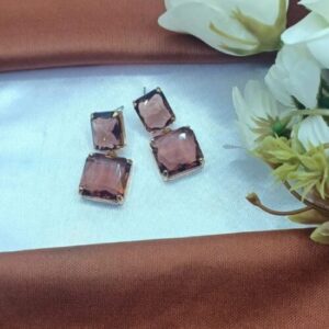 Square Crystal  Earr...